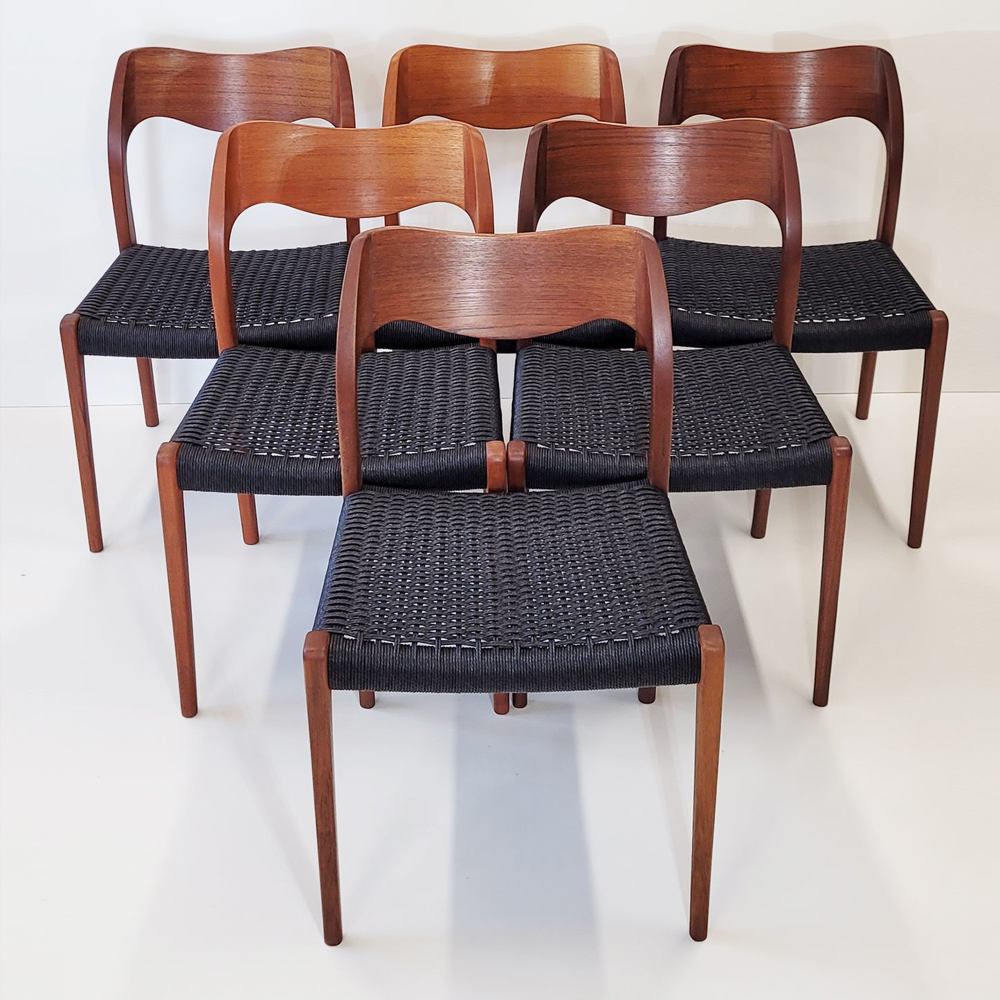 Niels Otto Møller #71 chair black paper cord seat