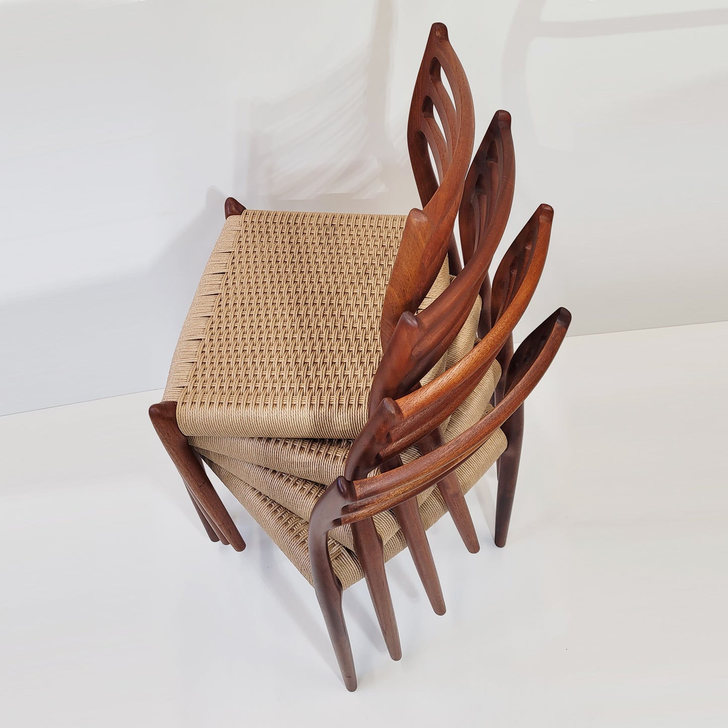 Niels Otto Møller #78 Teak dining chair natural colour paper cord seat