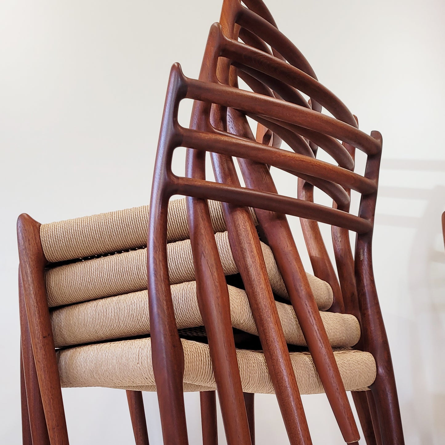 Niels Otto Møller #78 Teak dining chair natural colour paper cord seat