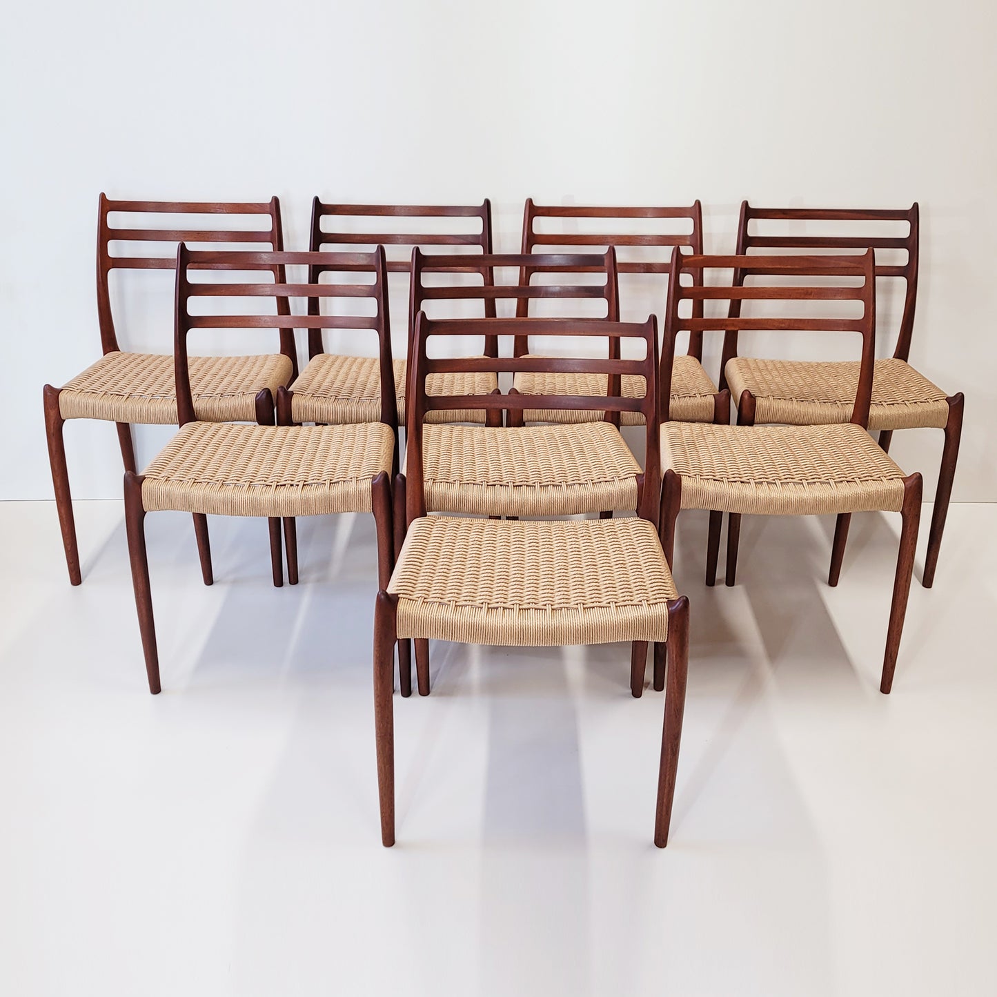 Niels Otto Møller #78 Teak dining chair natural colour paper cord seat