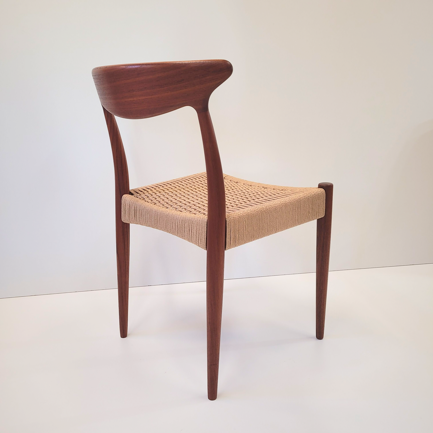 Arne Hovmand Olsen for Mogens Kold Teak dining chair with natural Paper Cord seat