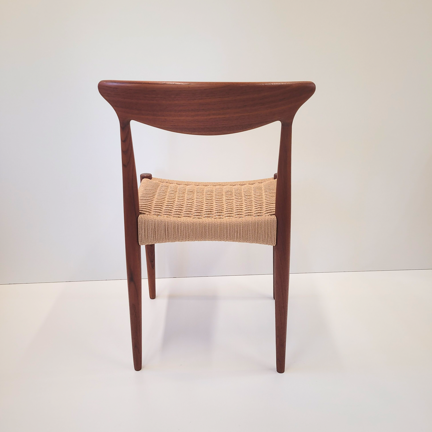 Arne Hovmand Olsen for Mogens Kold Teak dining chair with natural Paper Cord seat