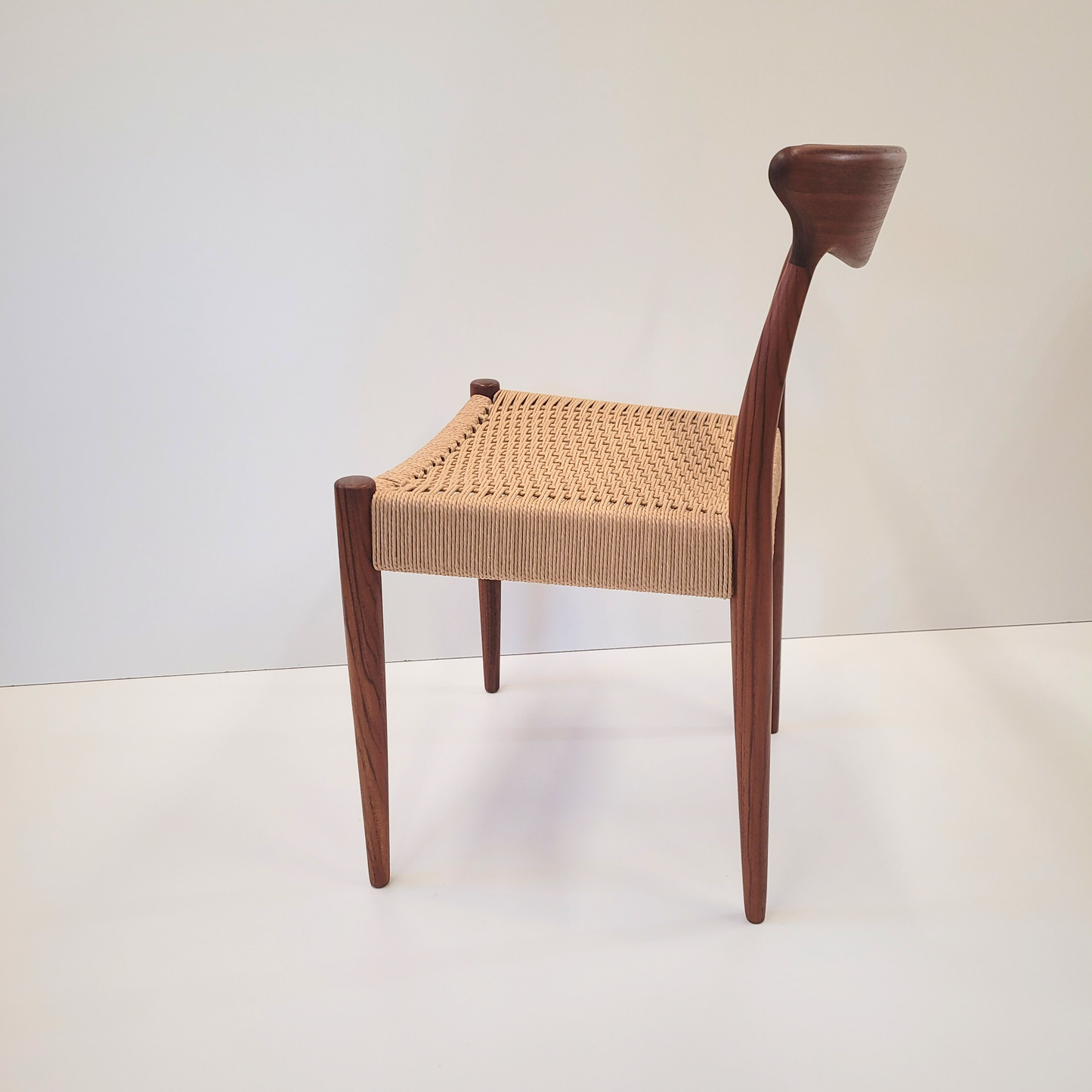 Arne Hovmand Olsen for Mogens Kold Teak dining chair with natural Paper Cord seat