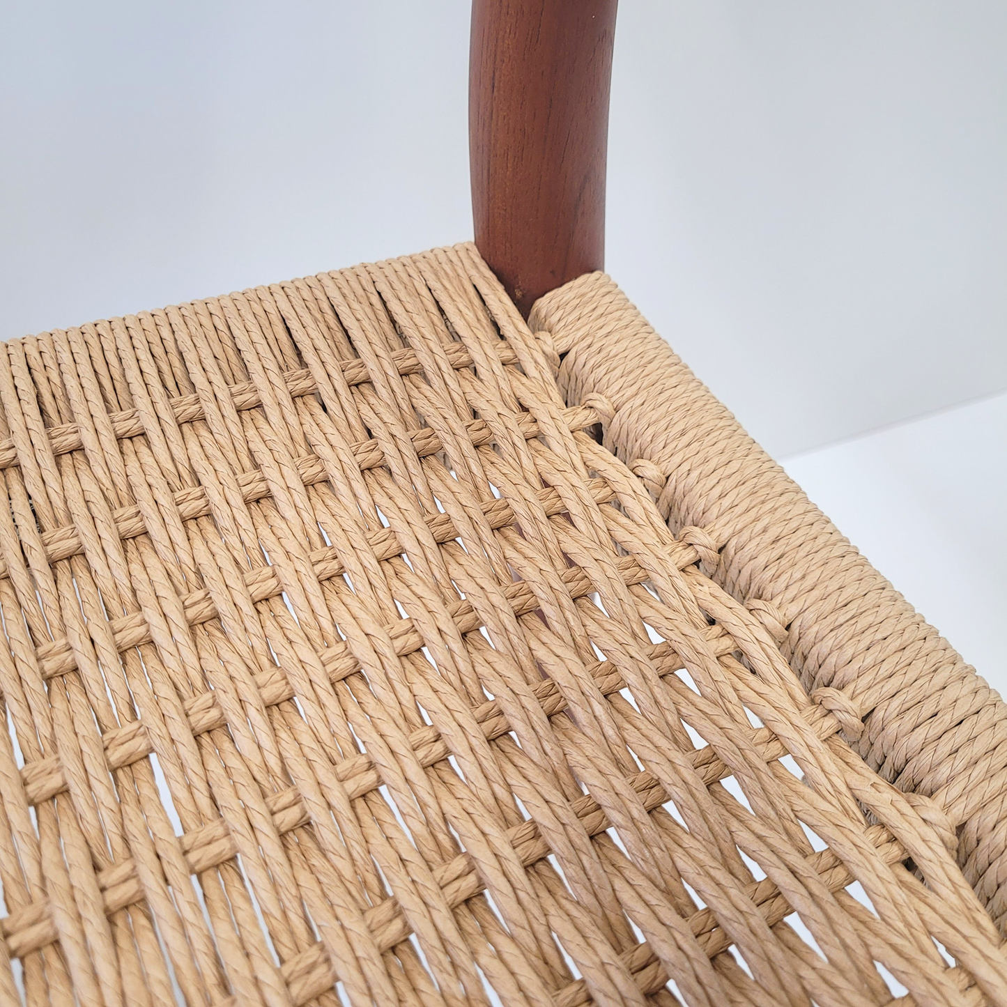 Arne Hovmand Olsen for Mogens Kold Teak dining chair with natural Paper Cord seat