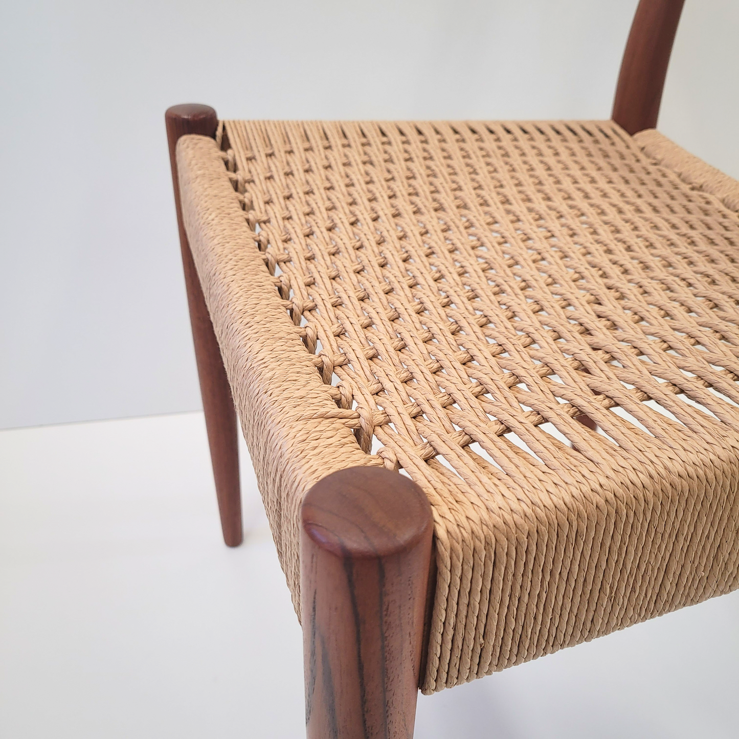 Arne Hovmand Olsen for Mogens Kold Teak dining chair with natural Paper Cord seat