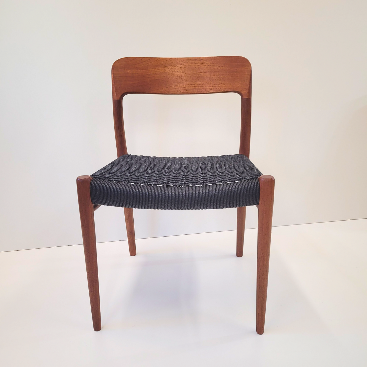 Niels Otto Møller #75 dining chair black paper cord seat