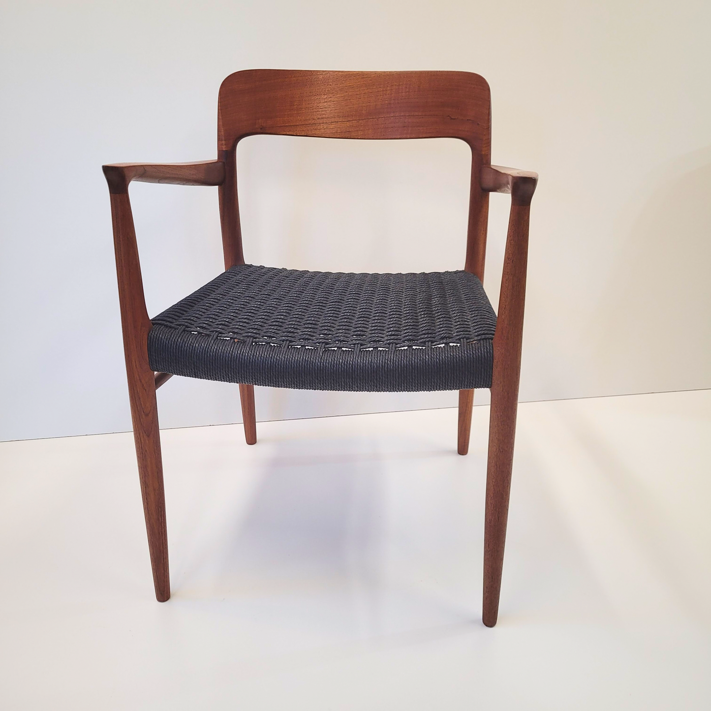 Niels Otto Møller #56 Teak Armchair with black Paper Cord