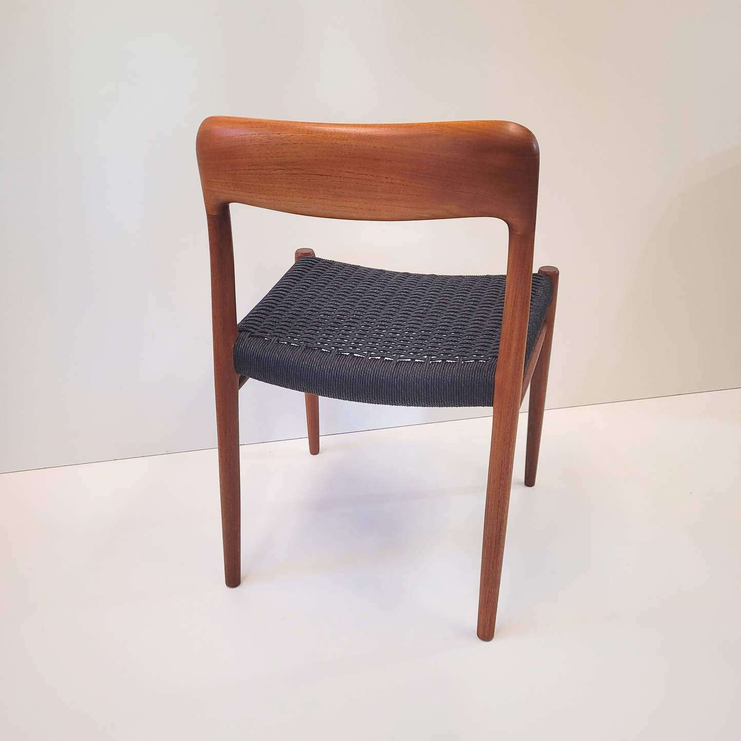 Niels Otto Møller #75 dining chair black paper cord seat