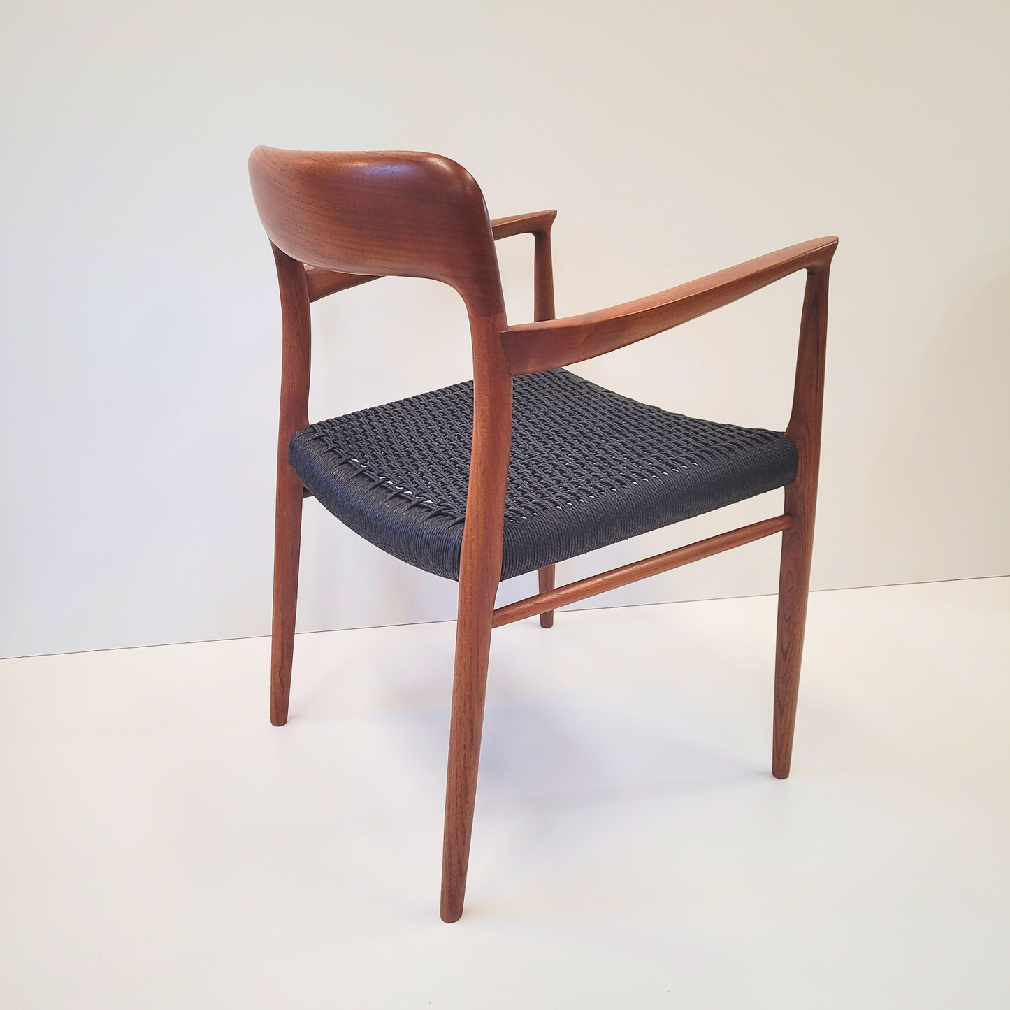 Niels Otto Møller #56 Teak Armchair with black Paper Cord