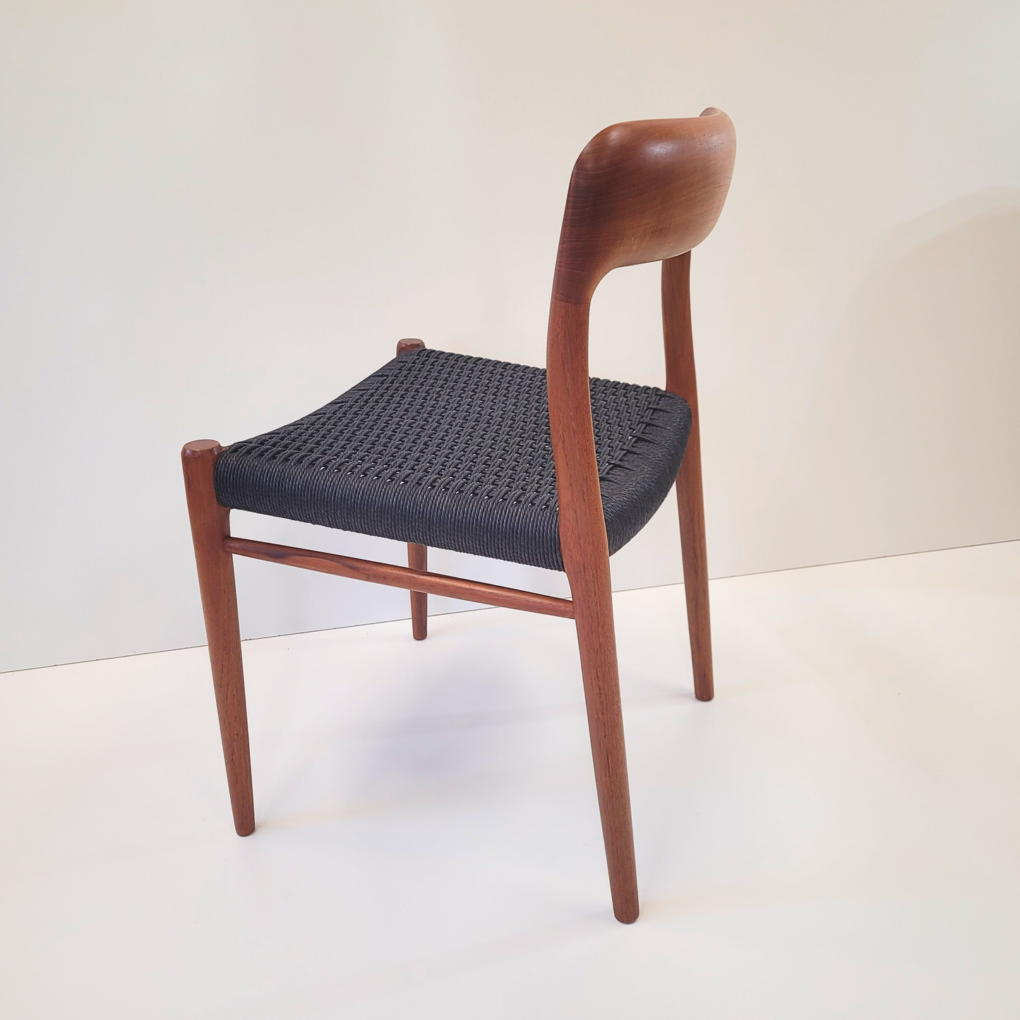 Niels Otto Møller #75 dining chair black paper cord seat