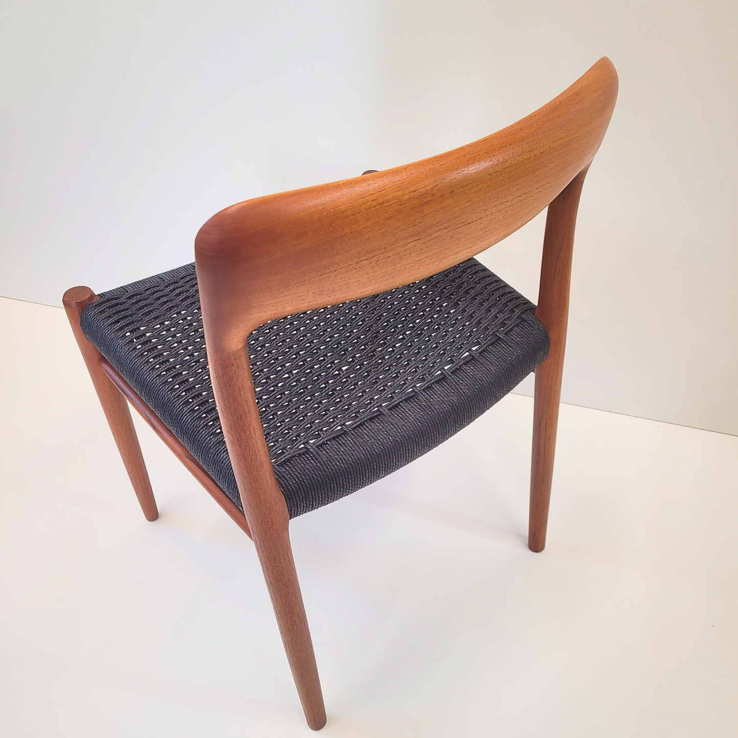 Niels Otto Møller #75 dining chair black paper cord seat