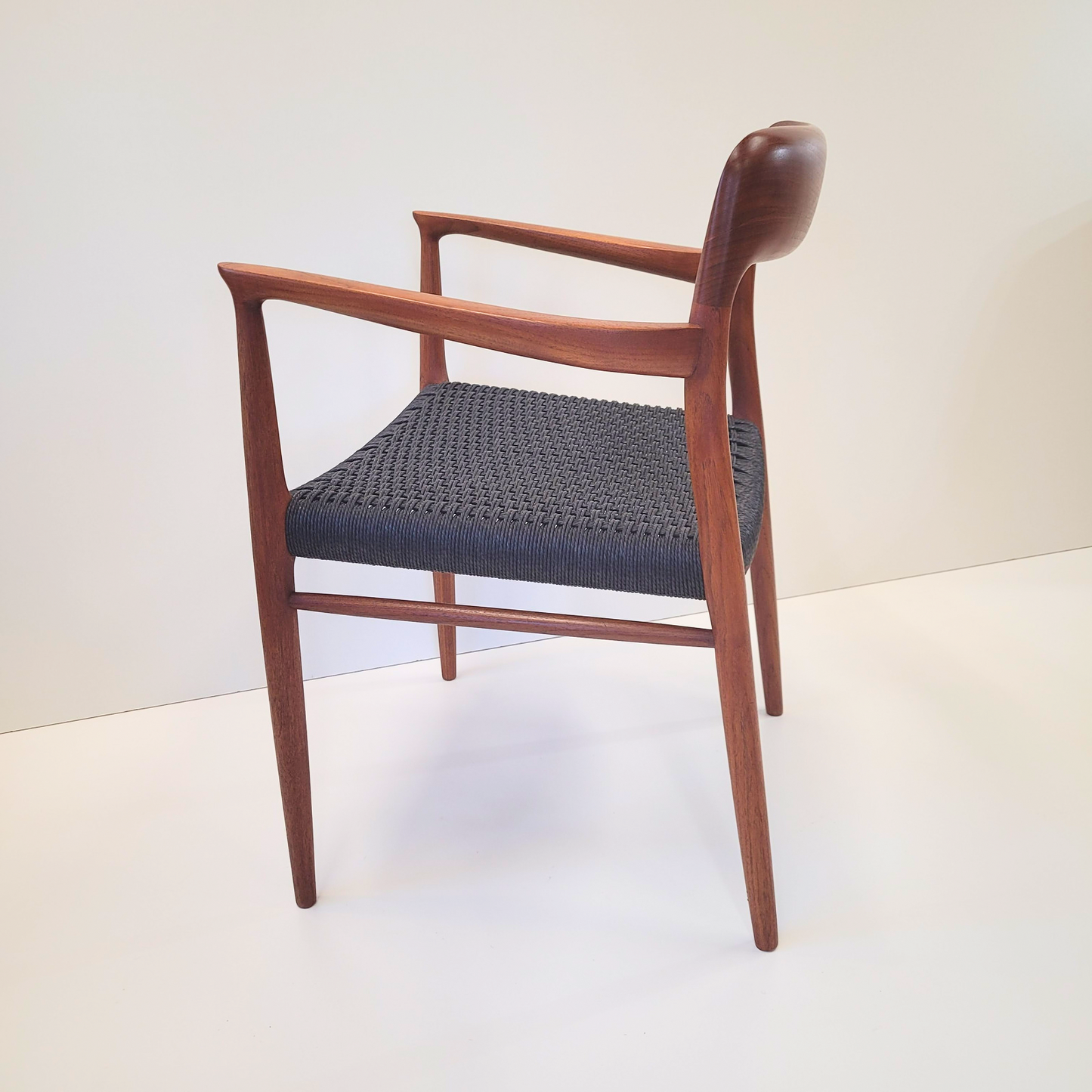 Niels Otto Møller #56 Teak Armchair with black Paper Cord