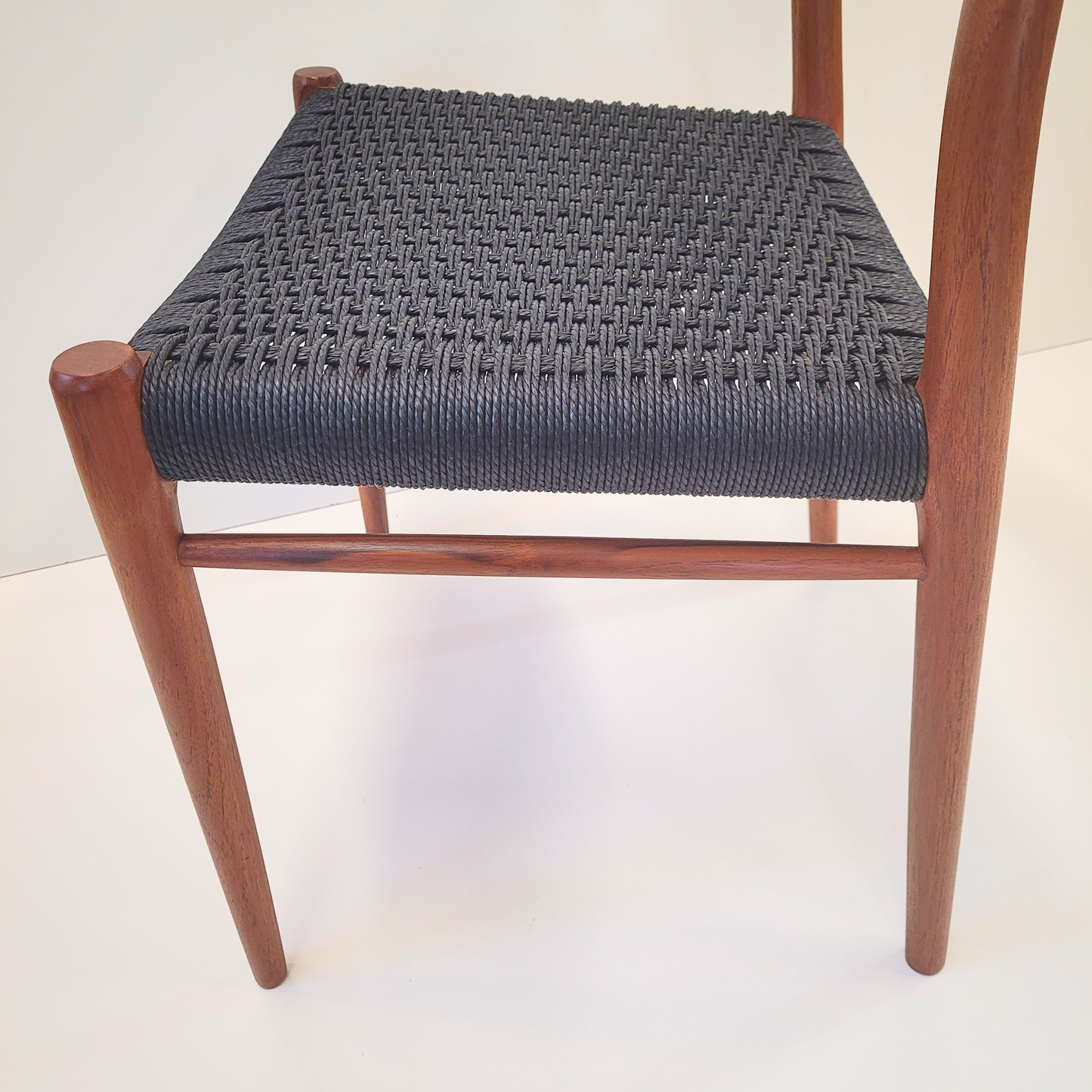 Niels Otto Møller #75 dining chair black paper cord seat