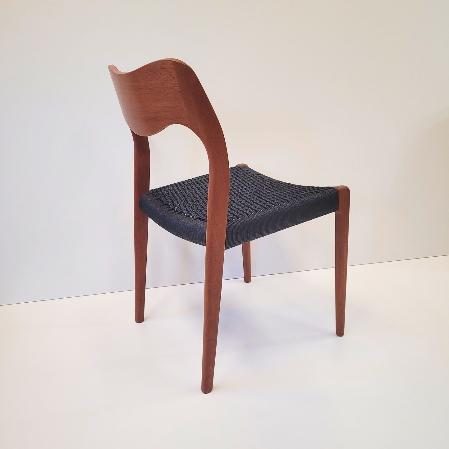 Niels Otto Møller #71 chair black paper cord seat