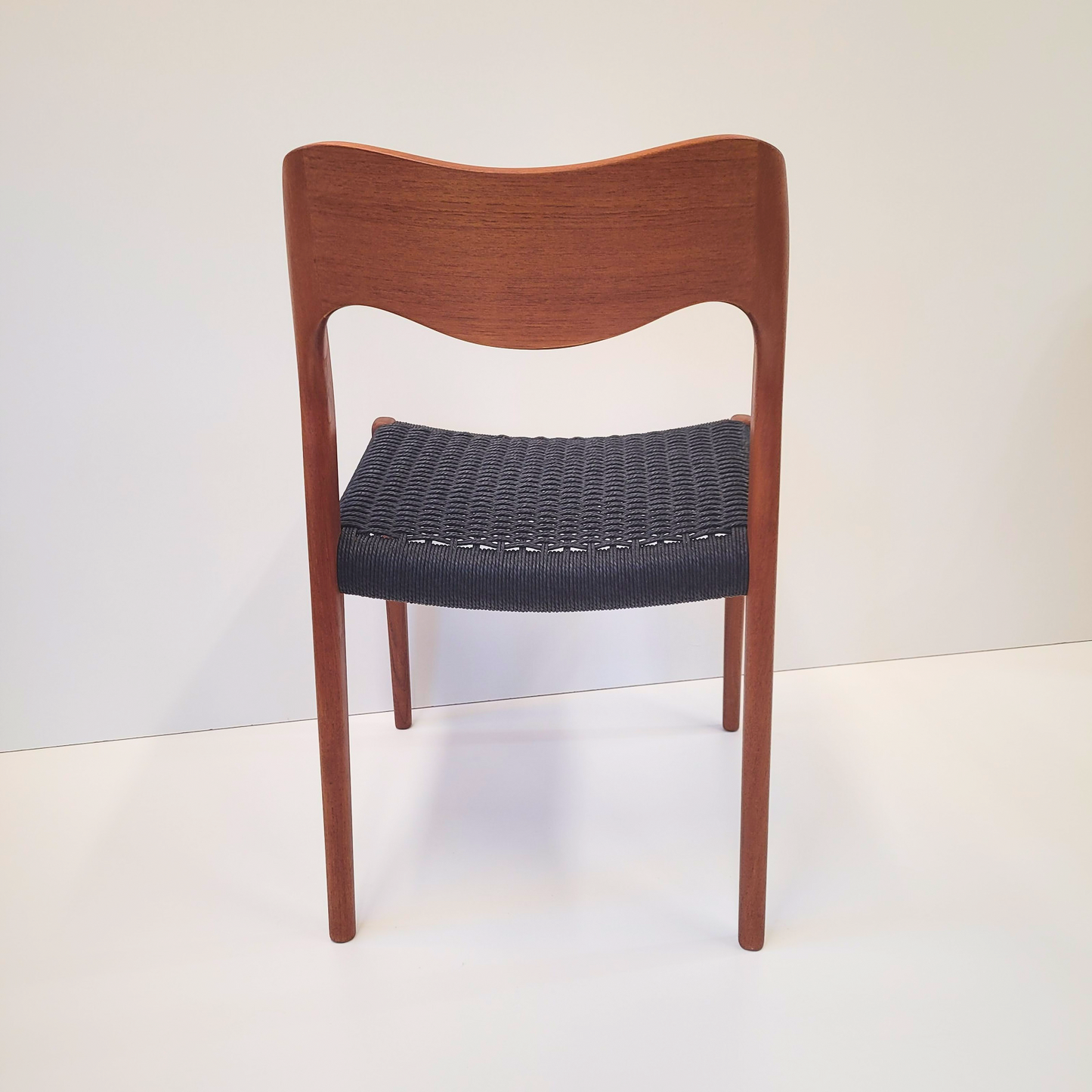 Niels Otto Møller #71 chair black paper cord seat