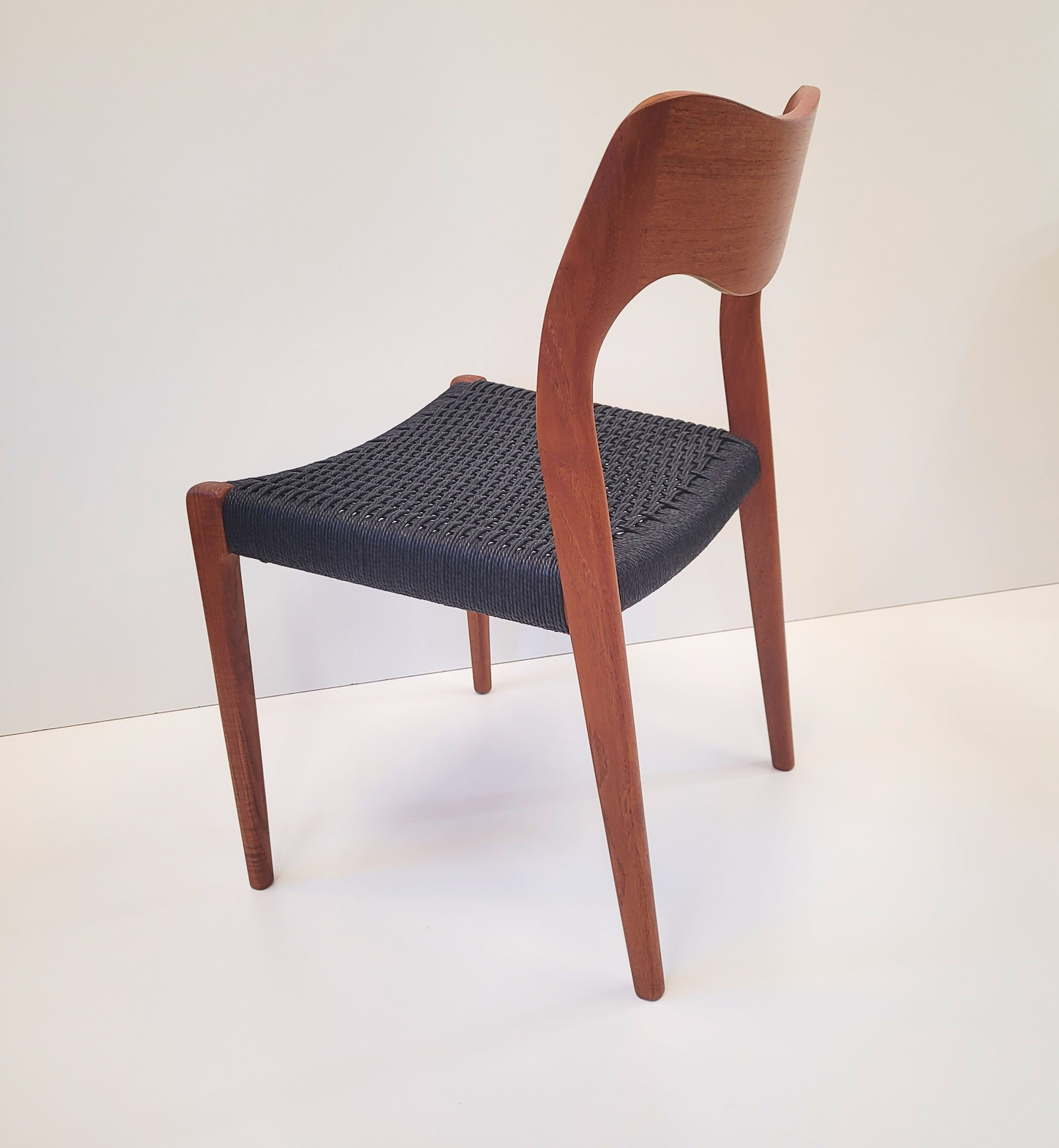 Niels Otto Møller #71 chair black paper cord seat