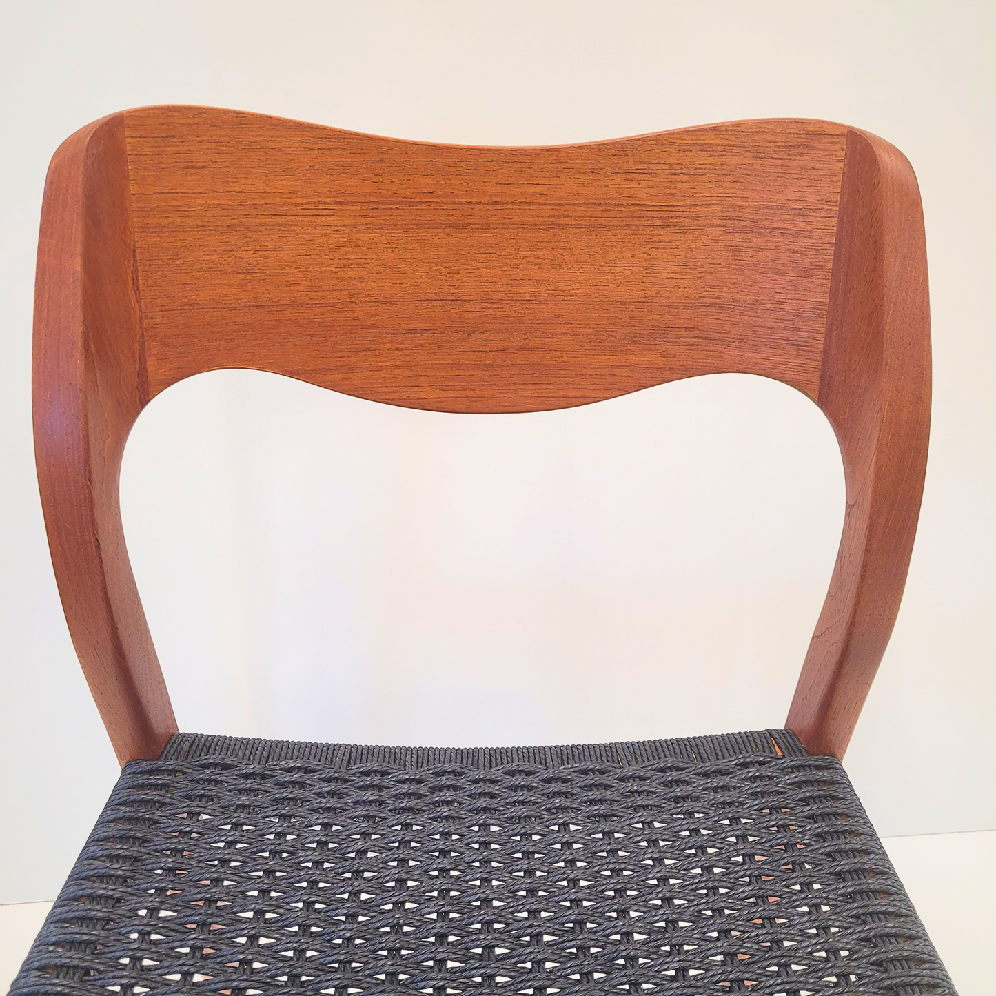 Niels Otto Møller #71 chair black paper cord seat