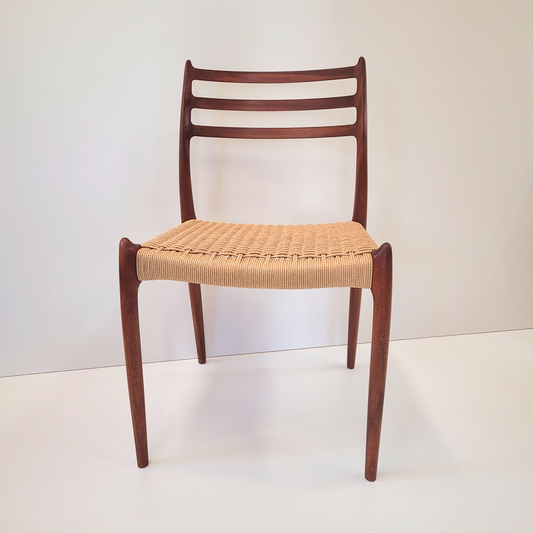 Niels Otto Møller #78 Teak dining chair natural colour paper cord seat