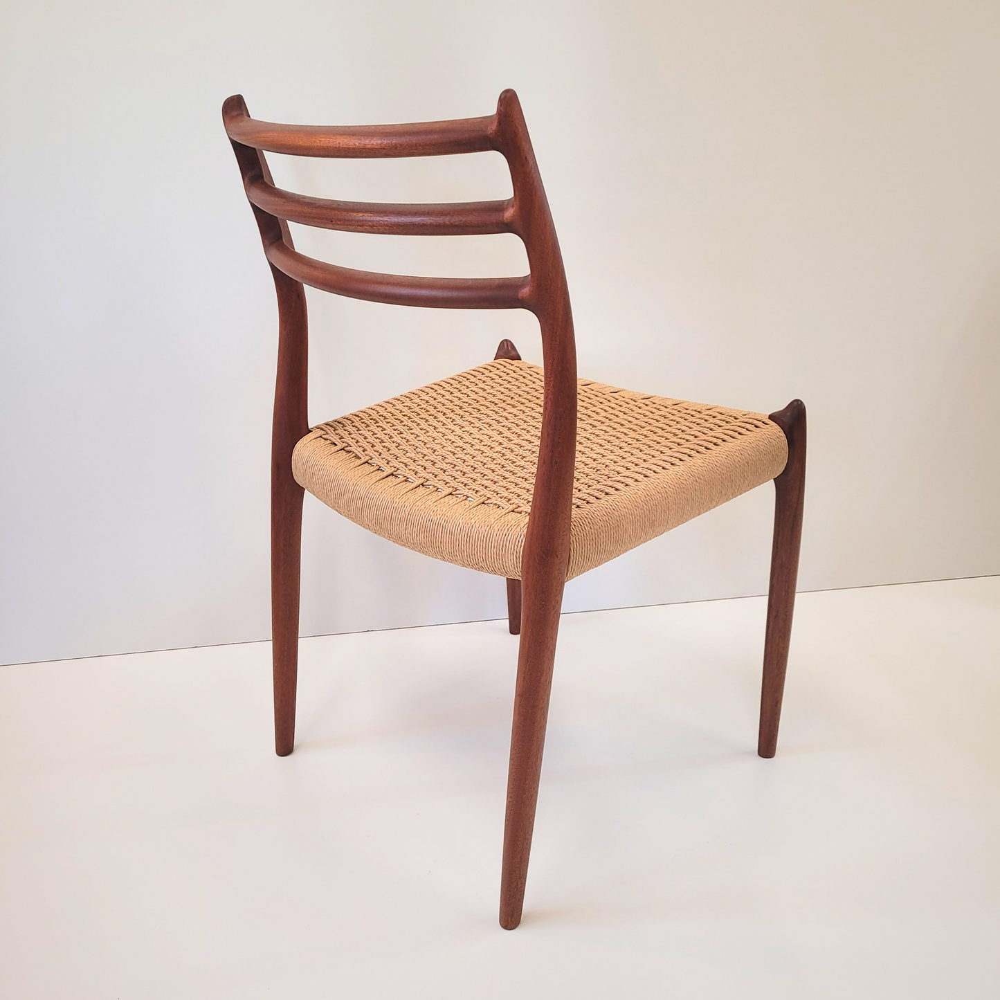 Niels Otto Møller #78 Teak dining chair natural colour paper cord seat