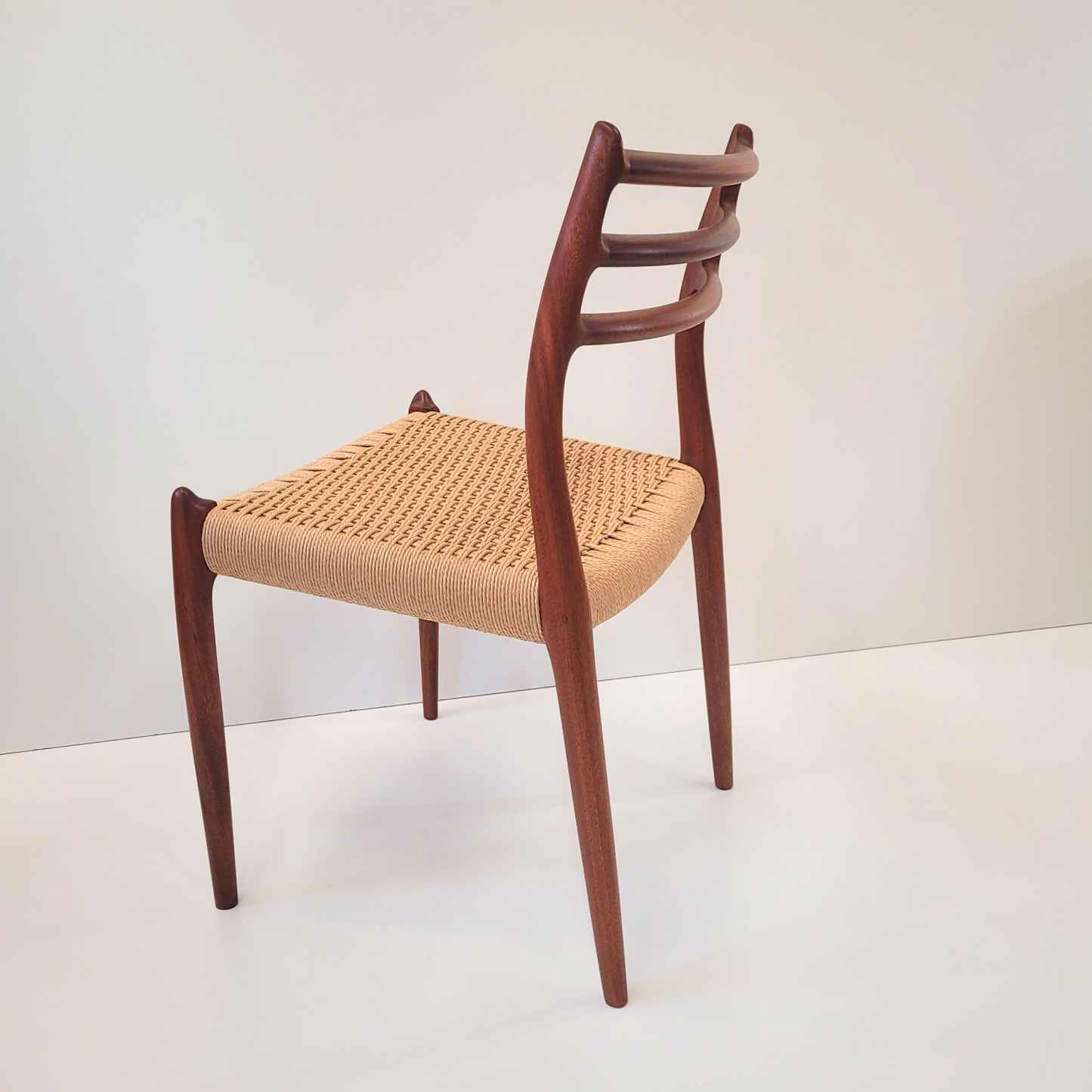 Niels Otto Møller #78 Teak dining chair natural colour paper cord seat